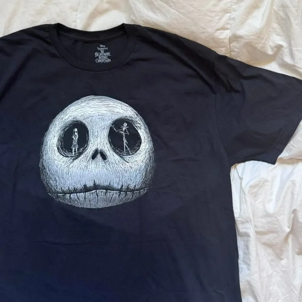 Nightmare before christmas black graphic tee sz XL y2k‎ goth emo hot topic